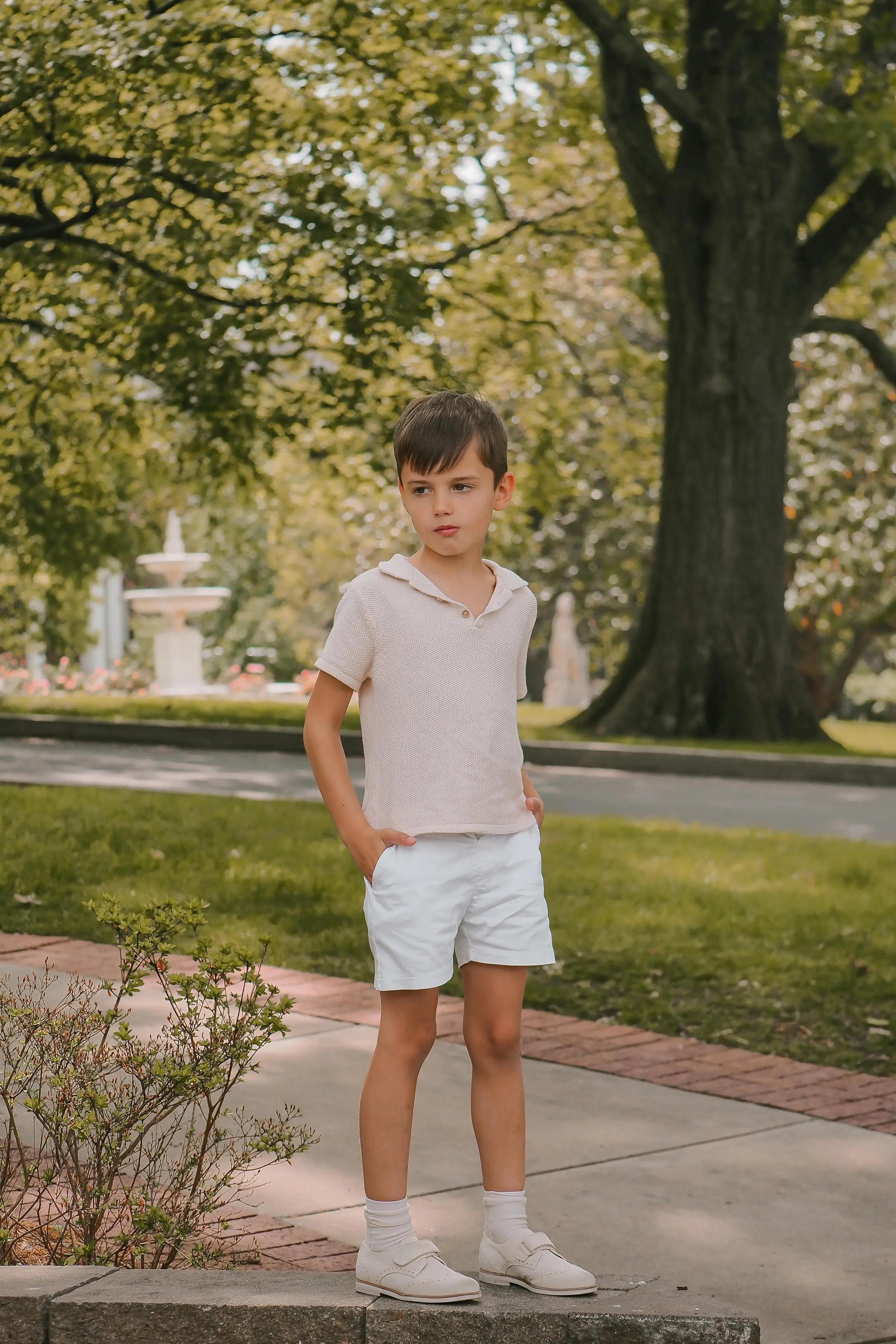 Alexander- Beige Suede Boy Dress Shoes