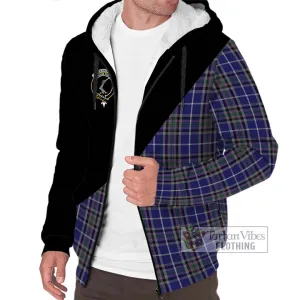 Alexander of Menstry Tartan Sherpa Hoodie with Family Crest and Military Logo Style