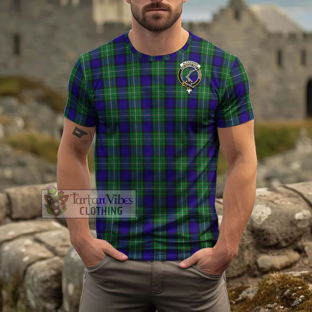 Alexander Tartan Cotton T-Shirt with Family Crest