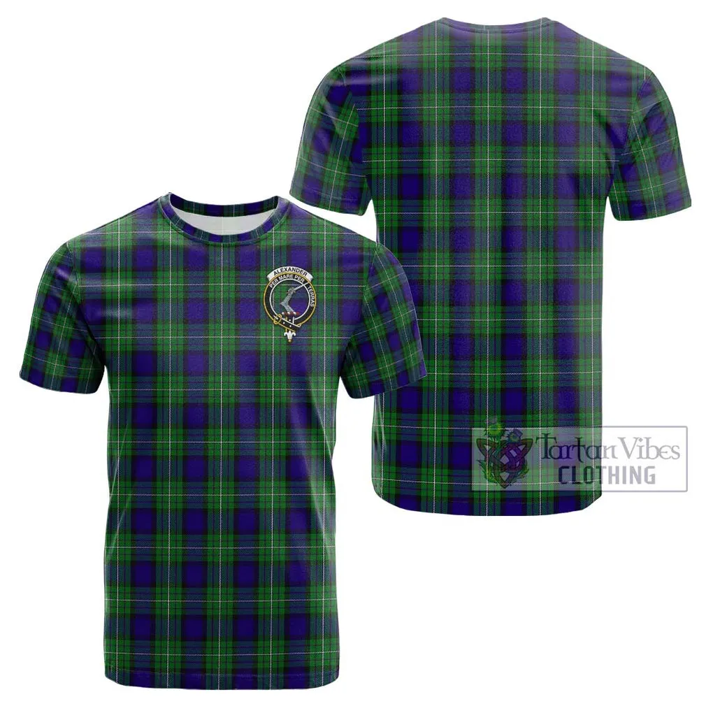 Alexander Tartan Cotton T-Shirt with Family Crest