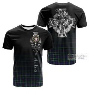 Allardice Tartan Cotton T-shirt Featuring Alba Gu Brath Family Crest Celtic Inspired