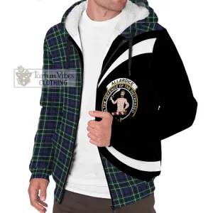 Allardice Tartan Sherpa Hoodie with Family Crest Circle Style