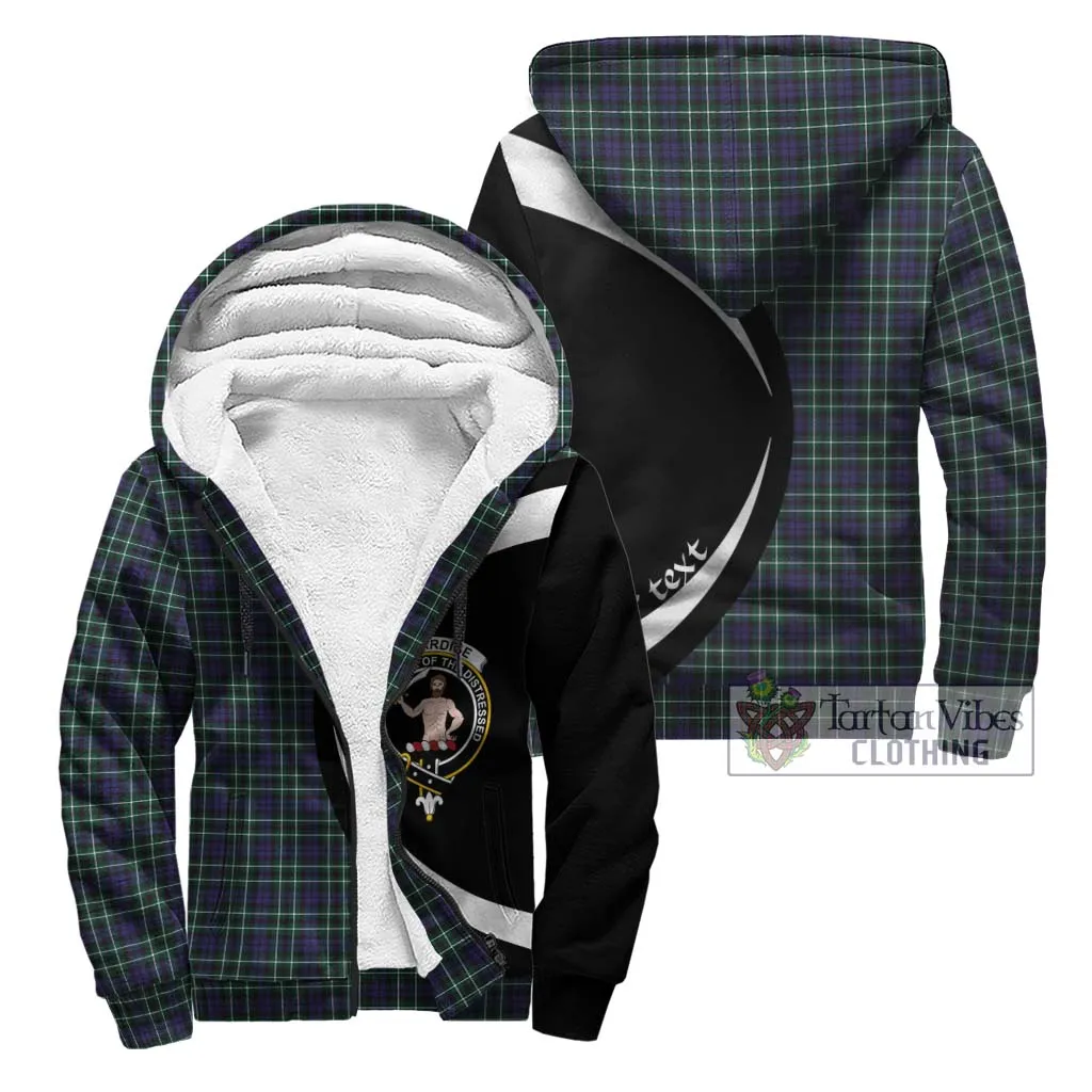 Allardice Tartan Sherpa Hoodie with Family Crest Circle Style