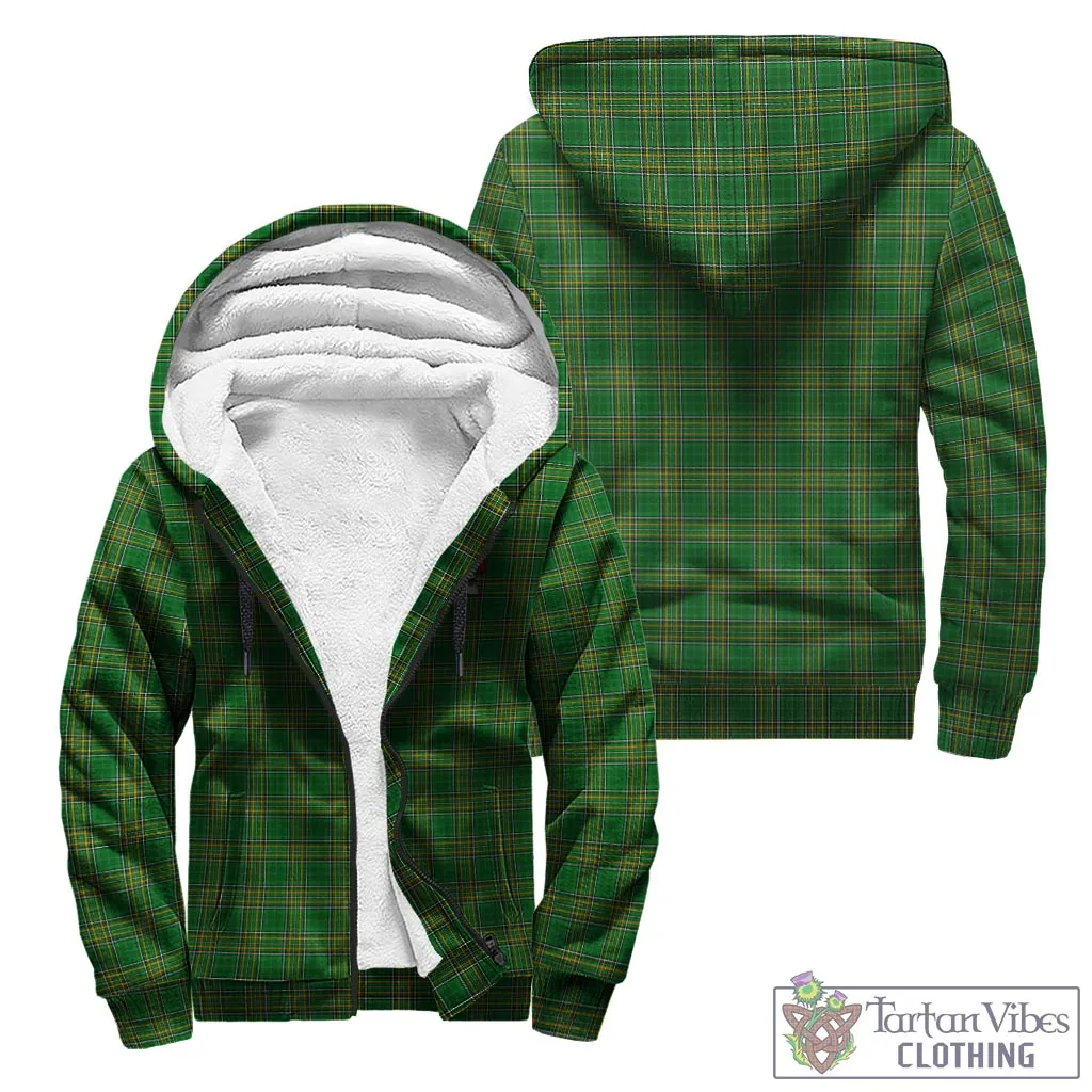 Alley Irish Clan Tartan Sherpa Hoodie with Coat of Arms