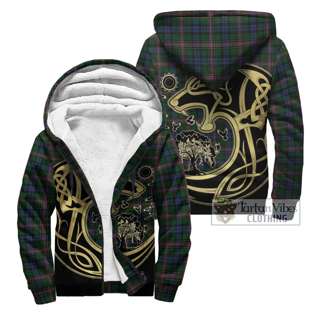 Allison Tartan Sherpa Hoodie with Family Crest Celtic Wolf Style