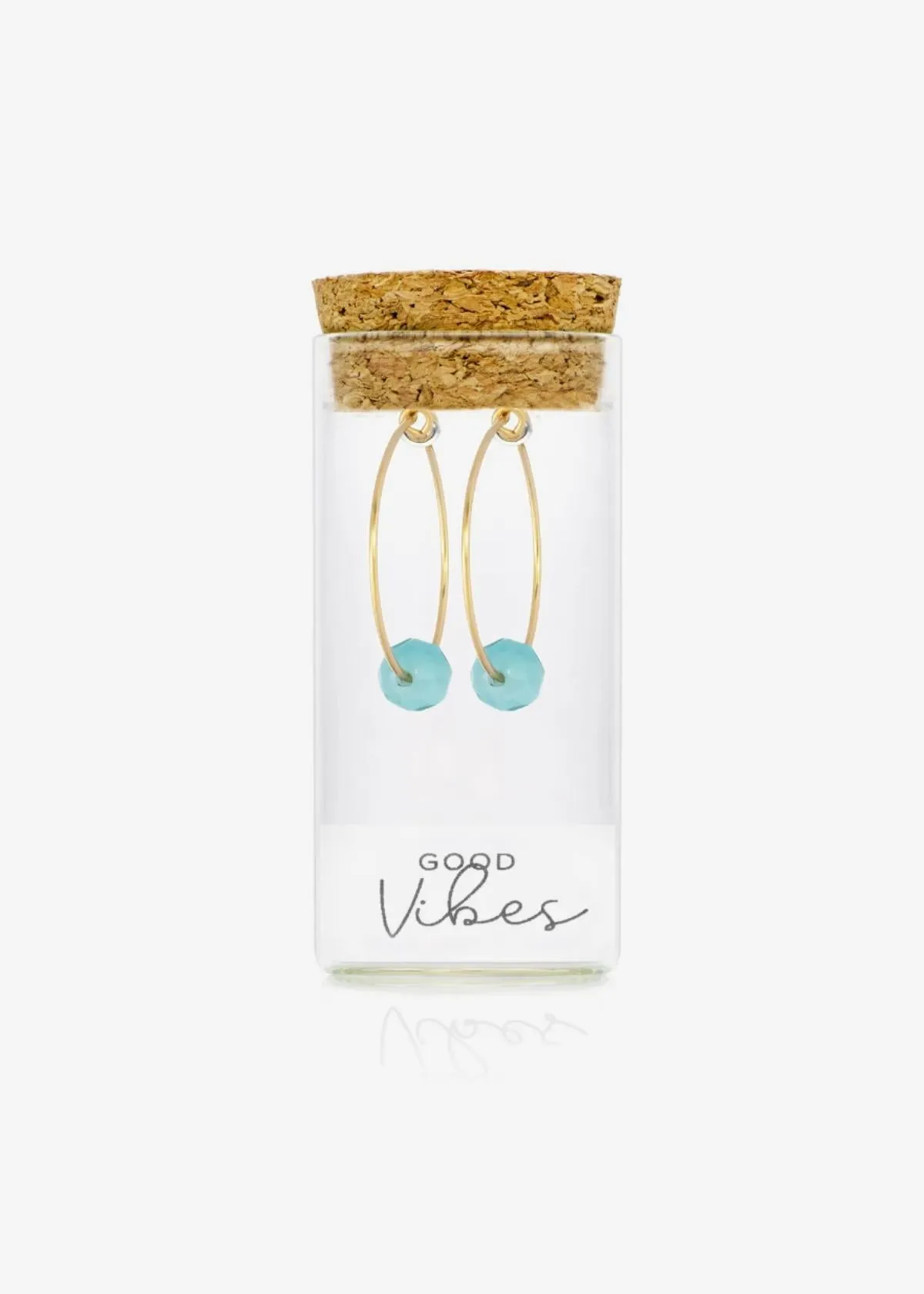 Amazonite Gold Hoop Earrings