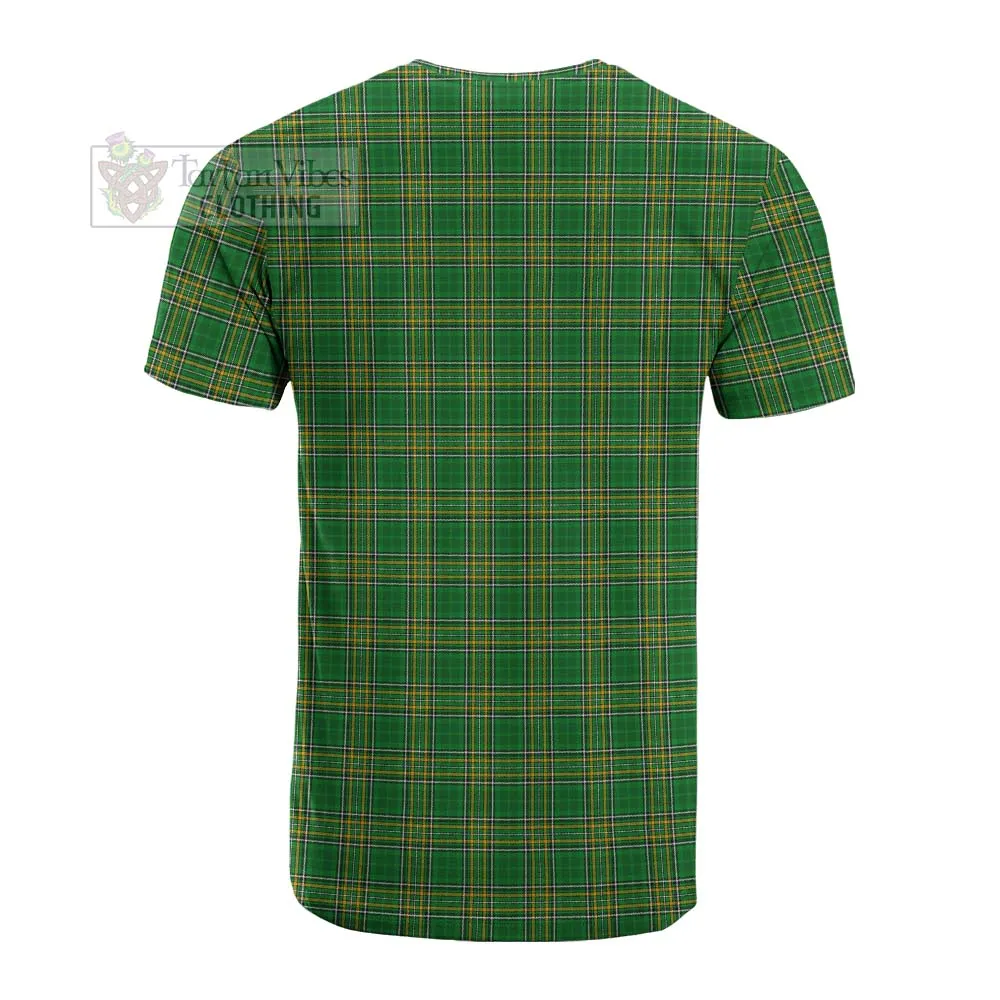 Ancketill Irish Clan Tartan Cotton T-shirt with Coat of Arms