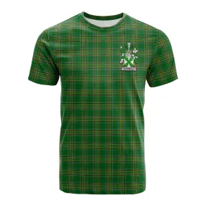 Ancketill Irish Clan Tartan Cotton T-shirt with Coat of Arms