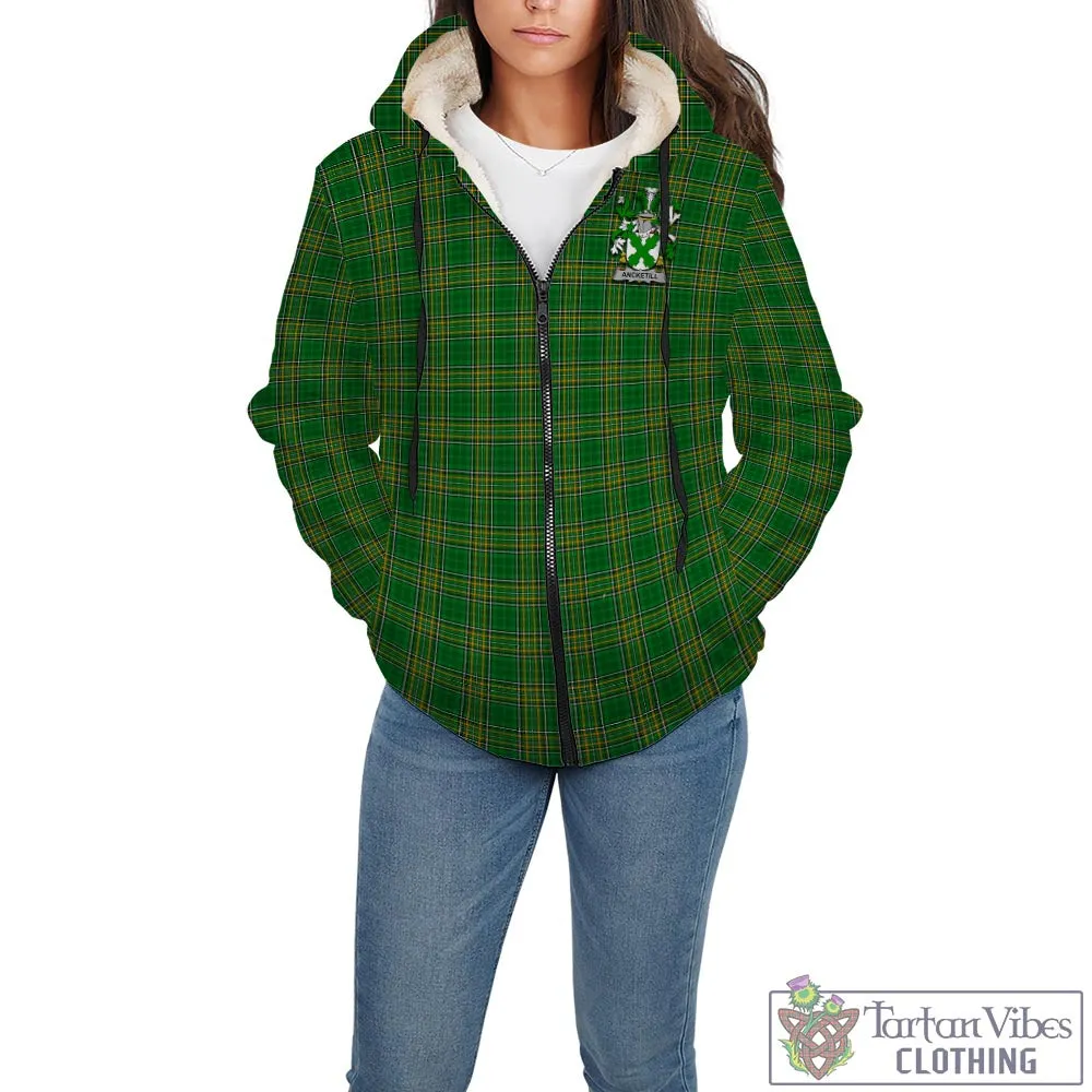 Ancketill Irish Clan Tartan Sherpa Hoodie with Coat of Arms