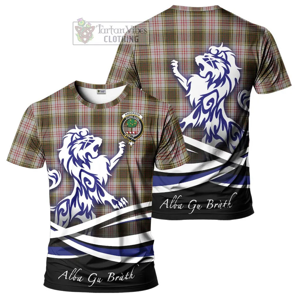 Anderson Dress Tartan Cotton T-shirt with Alba Gu Brath Regal Lion Emblem