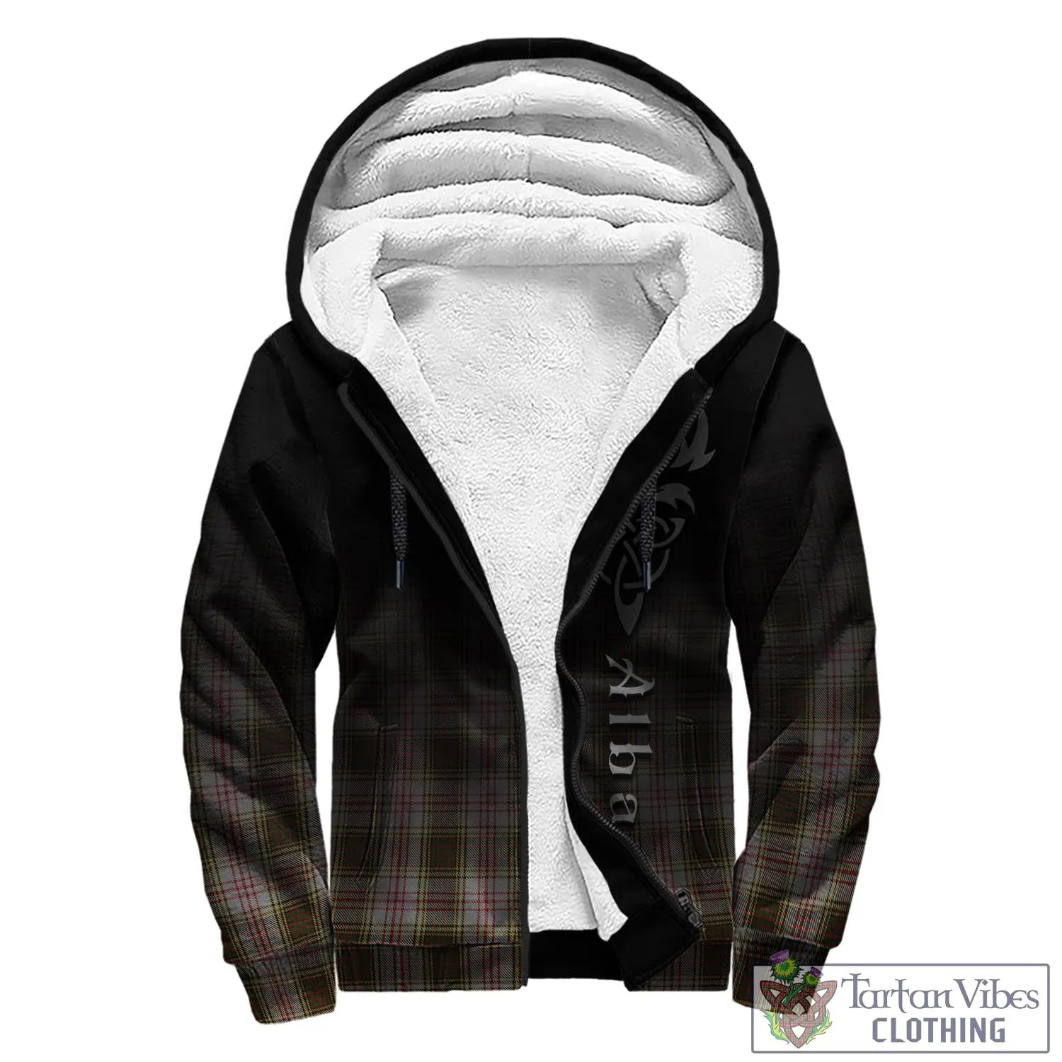 Anderson Dress Tartan Sherpa Hoodie Featuring Alba Gu Brath Family Crest Celtic Inspired