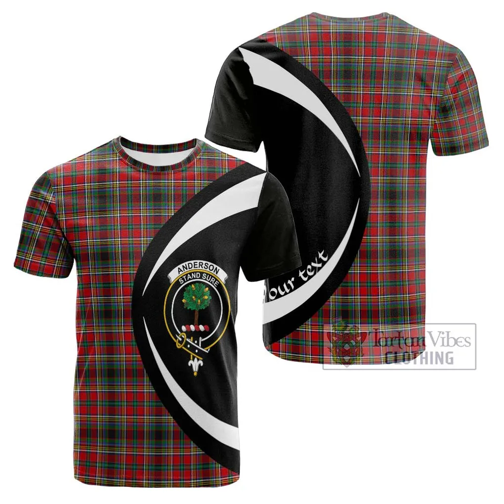 Anderson of Arbrake Tartan Cotton T-shirt with Family Crest Circle Style