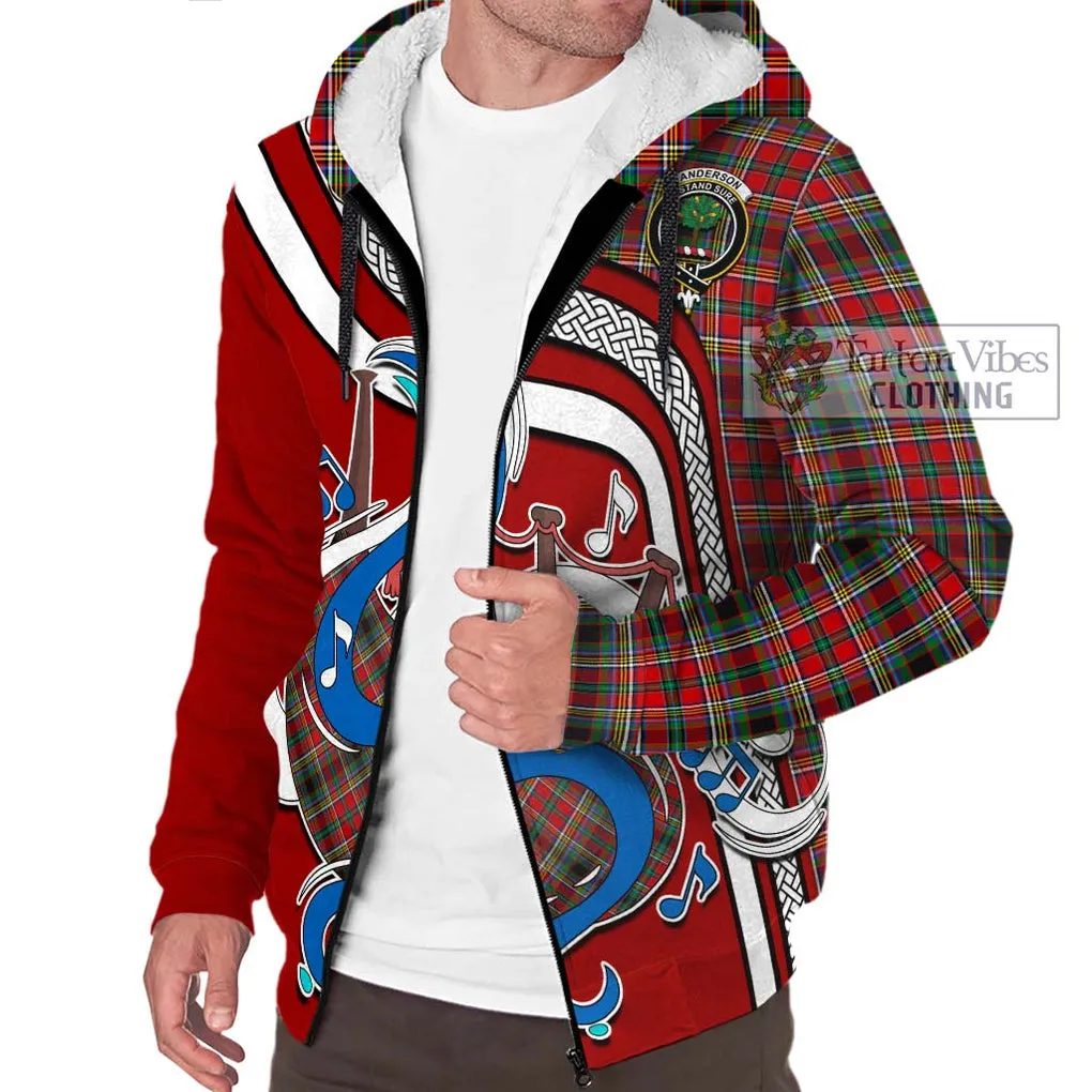 Anderson of Arbrake Tartan Sherpa Hoodie with Epic Bagpipe Style