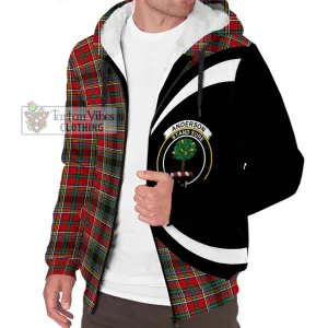 Anderson of Arbrake Tartan Sherpa Hoodie with Family Crest Circle Style