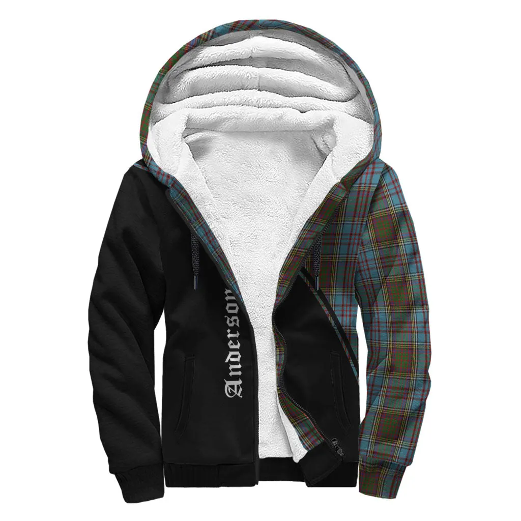 Anderson Tartan Sherpa Hoodie with Family Crest Curve Style