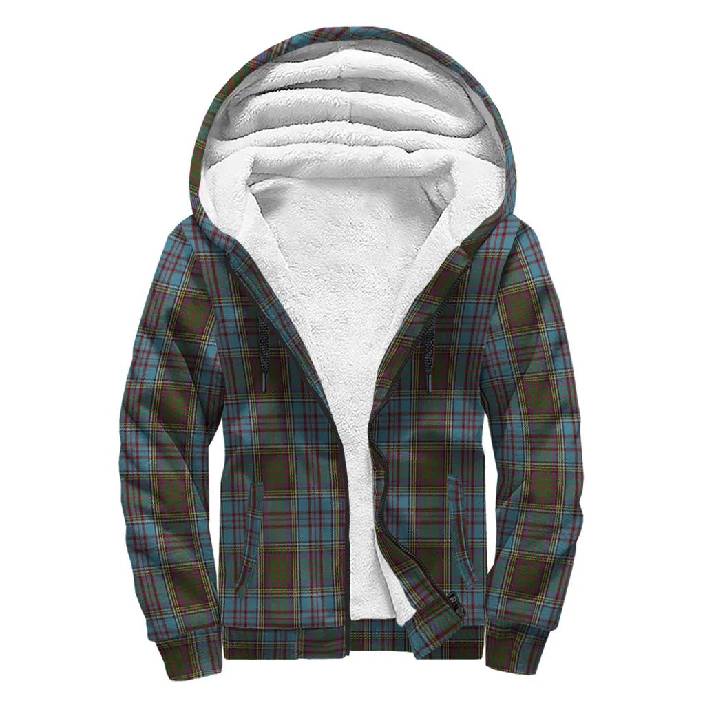 Anderson Tartan Sherpa Hoodie with Family Crest