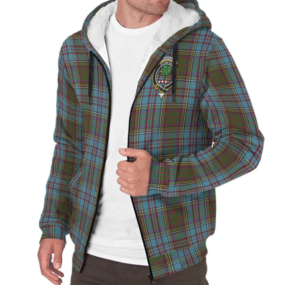 Anderson Tartan Sherpa Hoodie with Family Crest