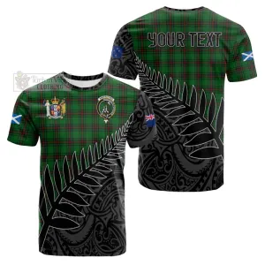 Anstruther Crest Tartan Cotton T-shirt with New Zealand Silver Fern Half Style