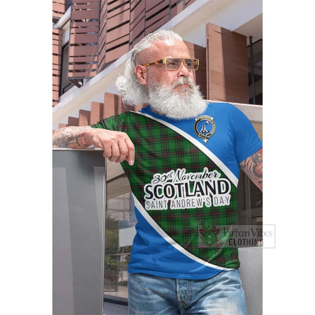 Anstruther Family Crest Tartan Cotton T-shirt Celebrate Saint Andrew's Day in Style