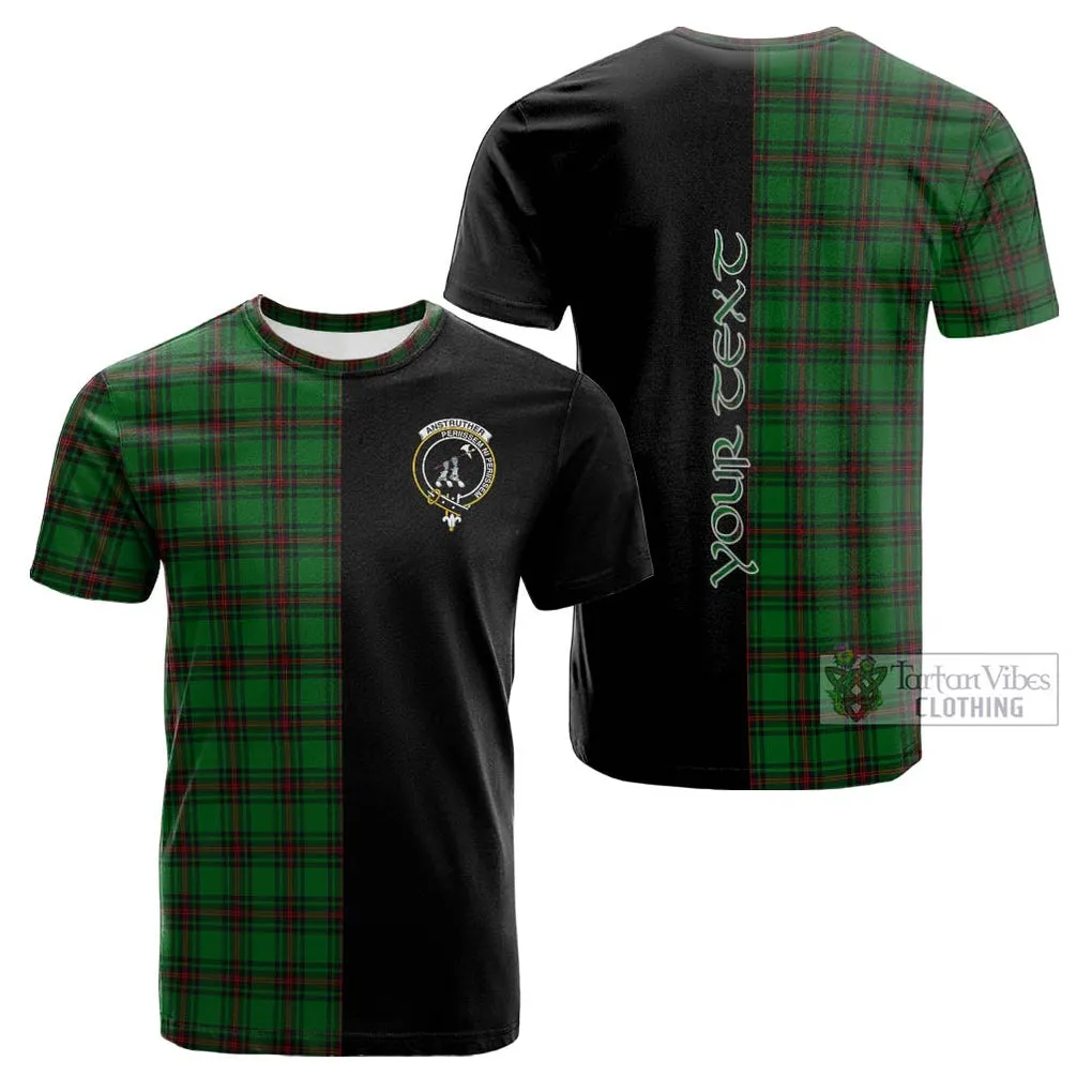 Anstruther Tartan Cotton T-shirt with Family Crest and Half Of Me Style