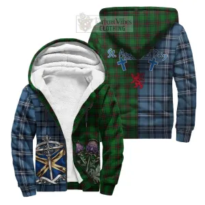 Anstruther Tartan Sherpa Hoodie Happy St. Andrew's Day Half Tartan Style