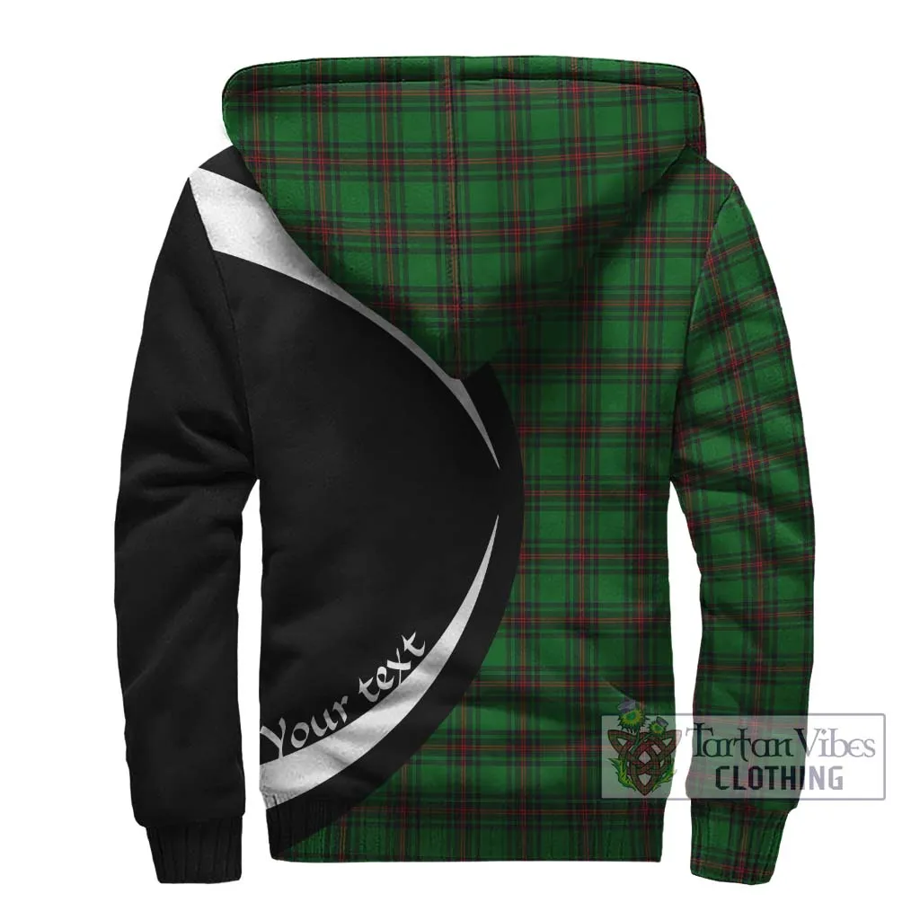 Anstruther Tartan Sherpa Hoodie with Family Crest Circle Style