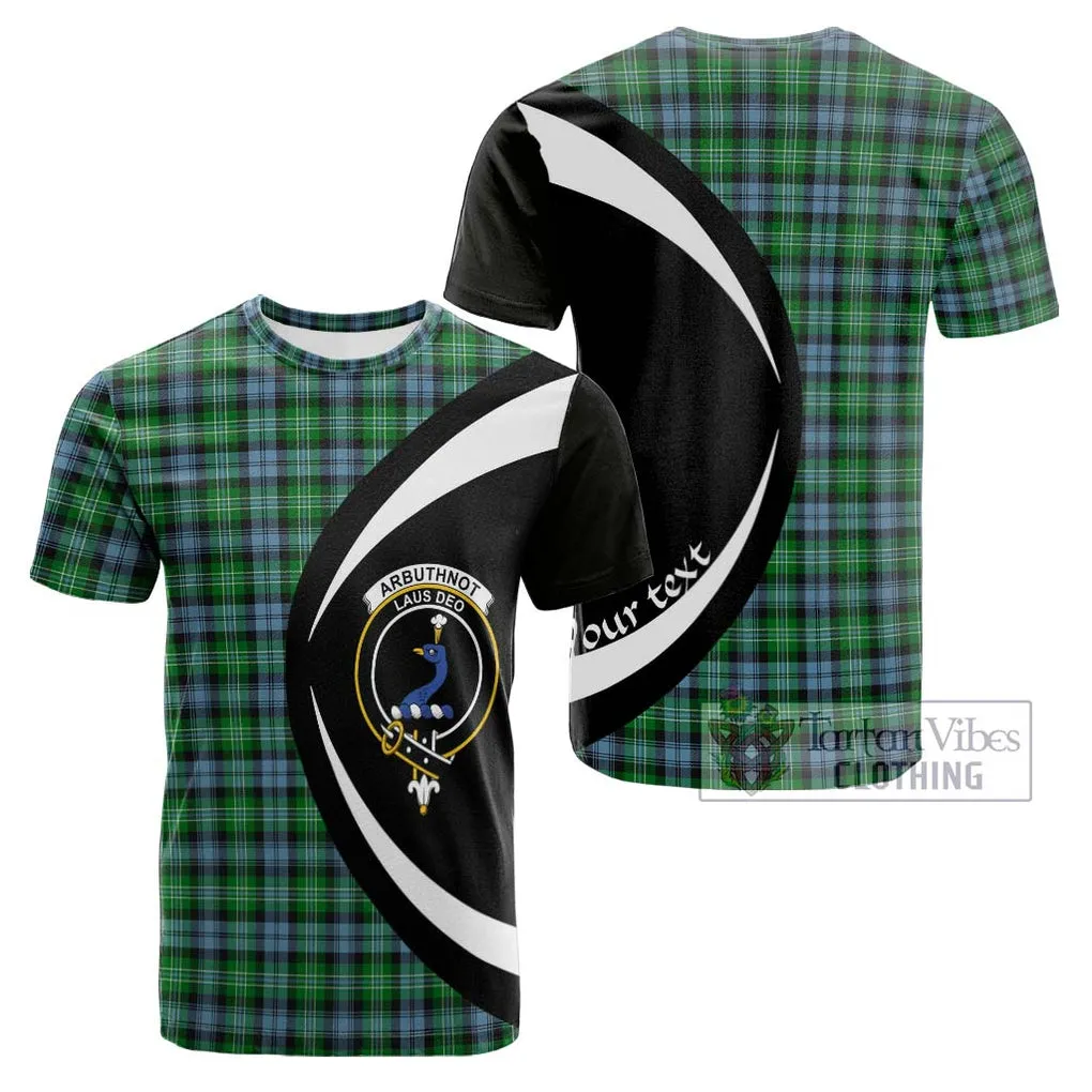 Arbuthnot Ancient Tartan Cotton T-shirt with Family Crest Circle Style