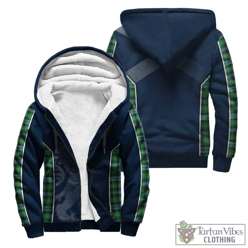 Arbuthnot Ancient Tartan Sherpa Hoodie with Family Crest and Lion Rampant Vibes Sport Style