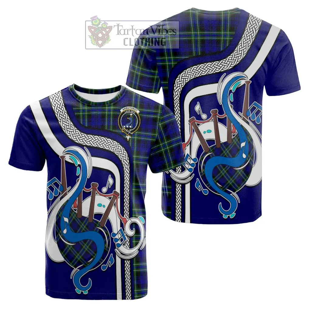 Arbuthnot Modern Tartan Cotton T-shirt with Epic Bagpipe Style