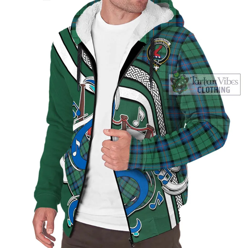 Armstrong Ancient Tartan Sherpa Hoodie with Epic Bagpipe Style