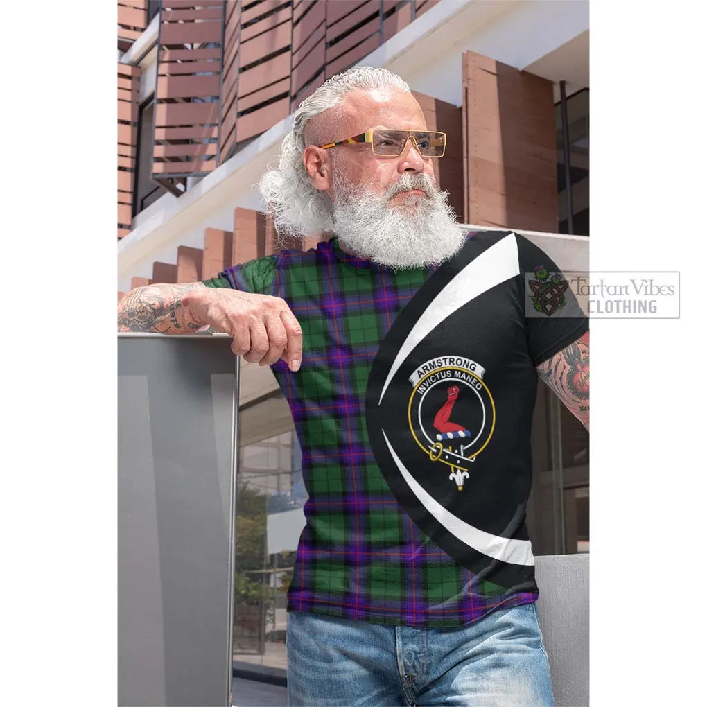 Armstrong Modern Tartan Cotton T-shirt with Family Crest Circle Style