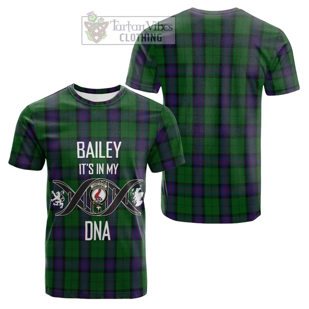 Armstrong Tartan Cotton T-shirt with Family Crest DNA In Me Style