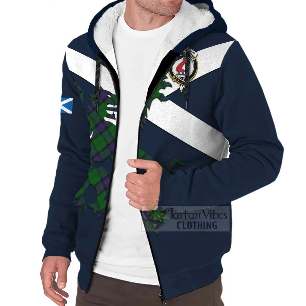 Armstrong Tartan Lion Rampant Sherpa Hoodie  Proudly Display Your Heritage with Alba Gu Brath and Clan Name