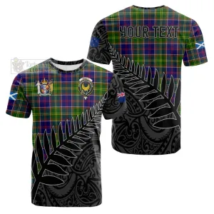 Arnott Crest Tartan Cotton T-shirt with New Zealand Silver Fern Half Style