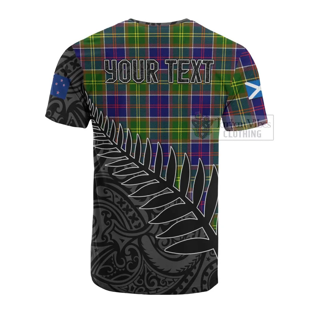 Arnott Crest Tartan Cotton T-shirt with New Zealand Silver Fern Half Style