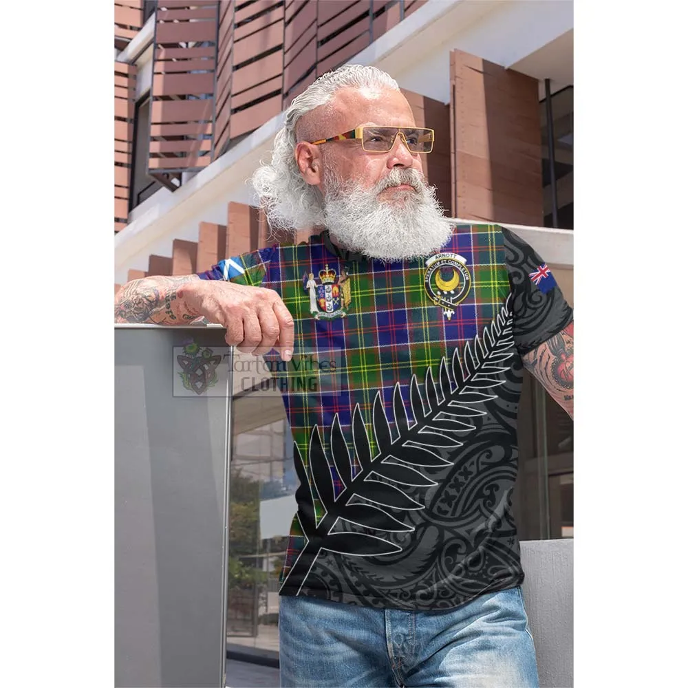 Arnott Crest Tartan Cotton T-shirt with New Zealand Silver Fern Half Style