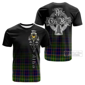 Arnott Tartan Cotton T-shirt Featuring Alba Gu Brath Family Crest Celtic Inspired