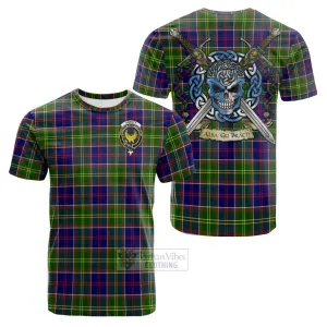 Arnott Tartan Cotton T-shirt with Family Crest Celtic Skull Style