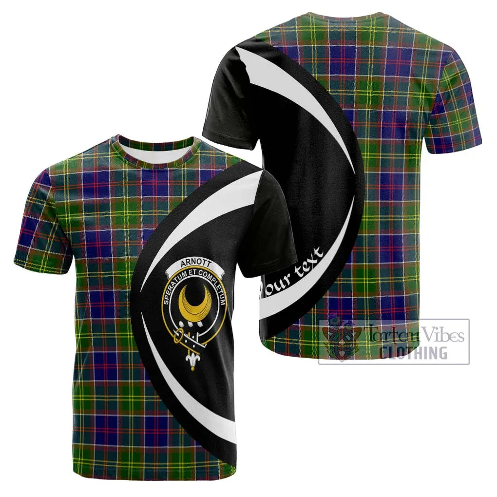 Arnott Tartan Cotton T-shirt with Family Crest Circle Style