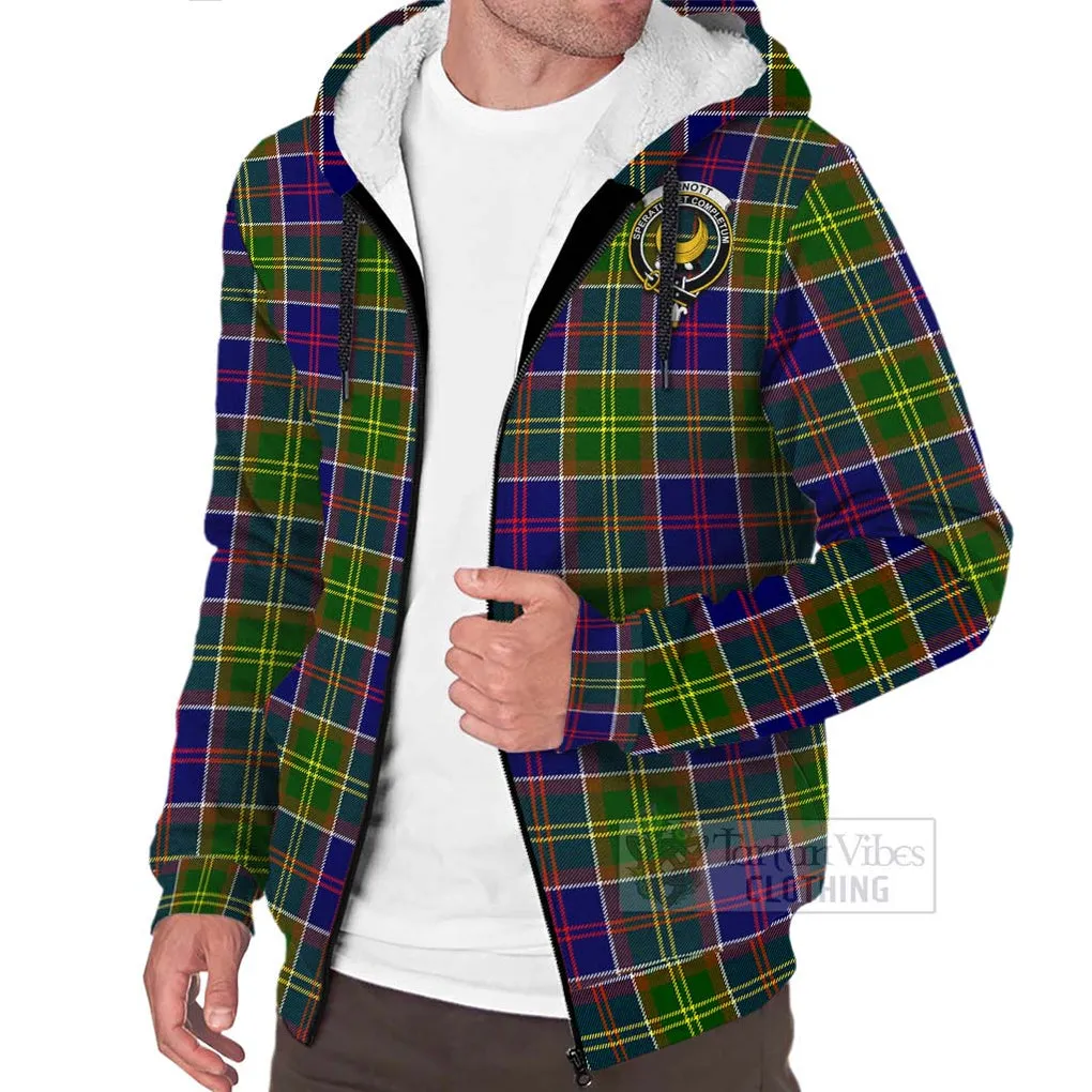 Arnott Tartan Sherpa Hoodie with Family Crest Celtic Skull Style