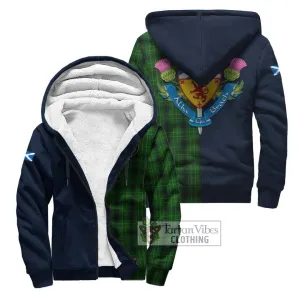 Arthur Highland Tartan Sherpa Hoodie Alba with Scottish Lion Royal Arm Half Style