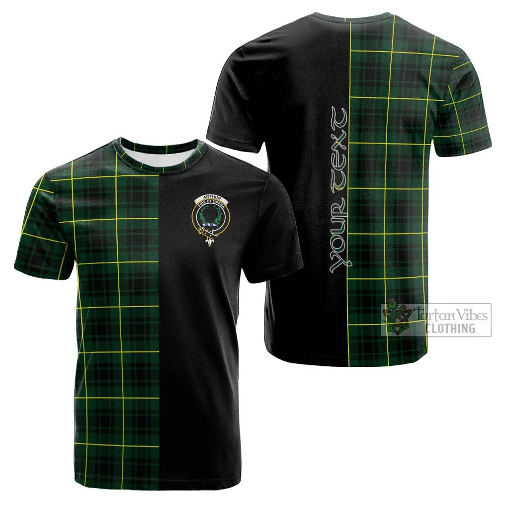 Arthur Modern Tartan Cotton T-shirt with Family Crest and Half Of Me Style