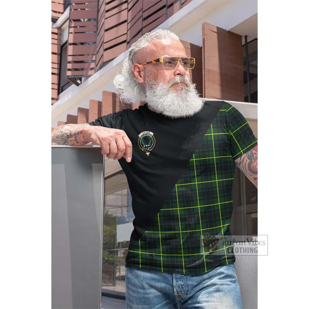 Arthur Modern Tartan Cotton T-shirt with Family Crest and Military Logo Style