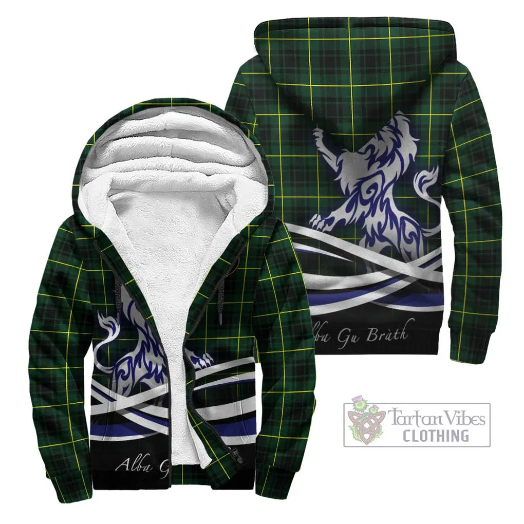 Arthur Modern Tartan Sherpa Hoodie with Alba Gu Brath Regal Lion Emblem