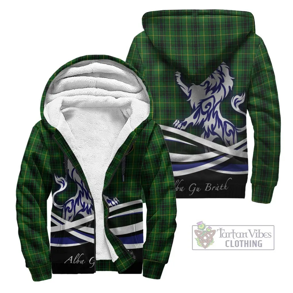 Arthur Tartan Sherpa Hoodie with Alba Gu Brath Regal Lion Emblem