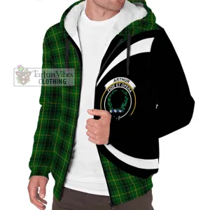 Arthur Tartan Sherpa Hoodie with Family Crest Circle Style