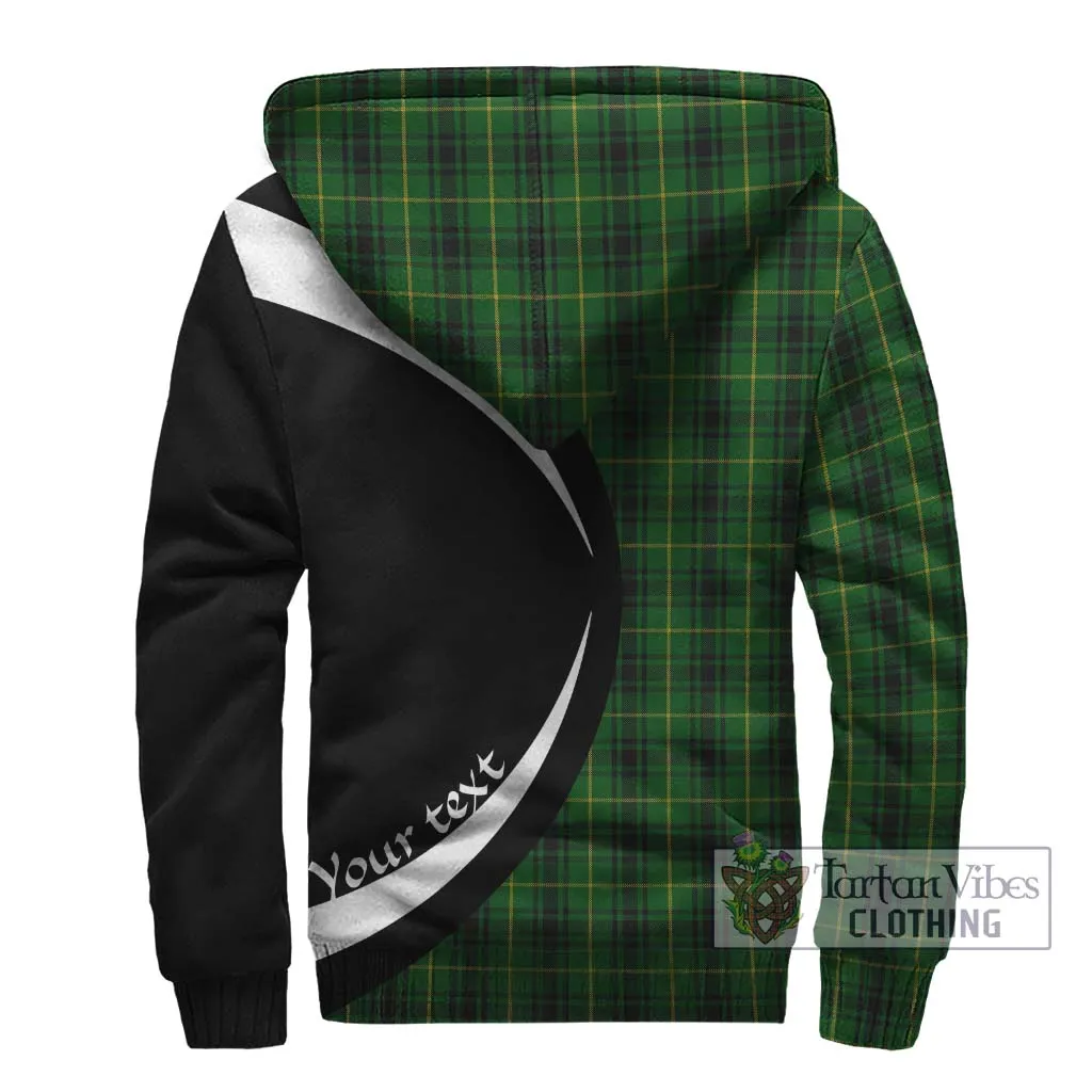 Arthur Tartan Sherpa Hoodie with Family Crest Circle Style