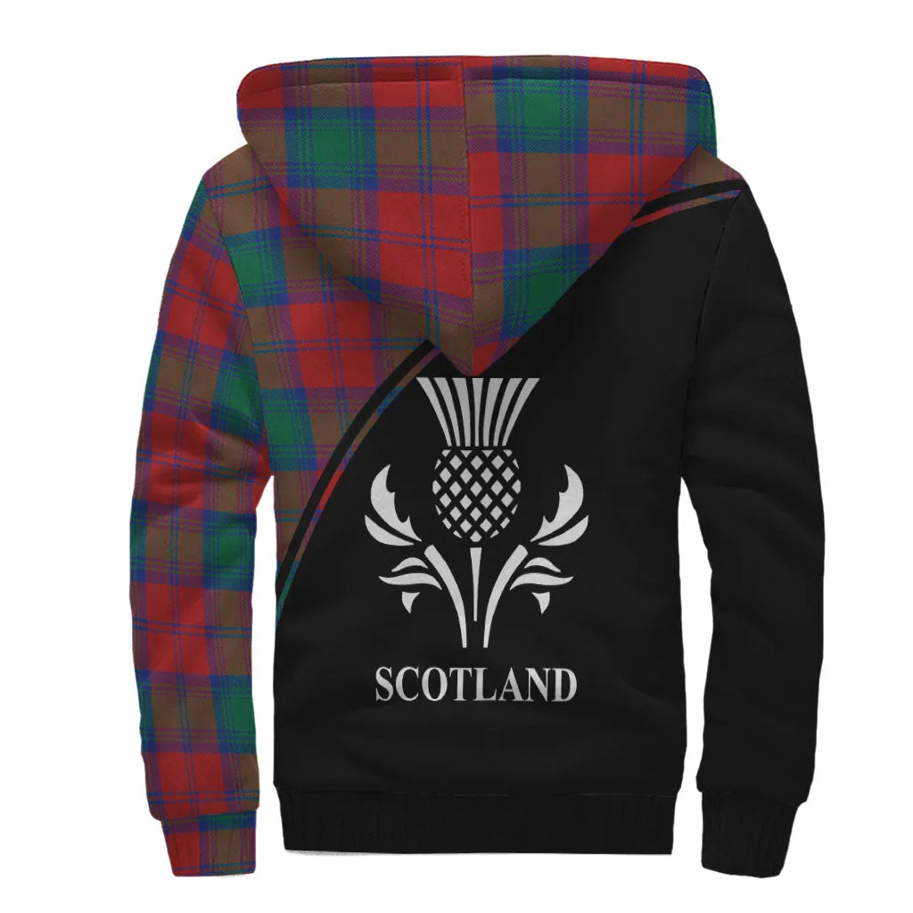 Auchinleck (Affleck) Tartan Sherpa Hoodie with Family Crest Curve Style