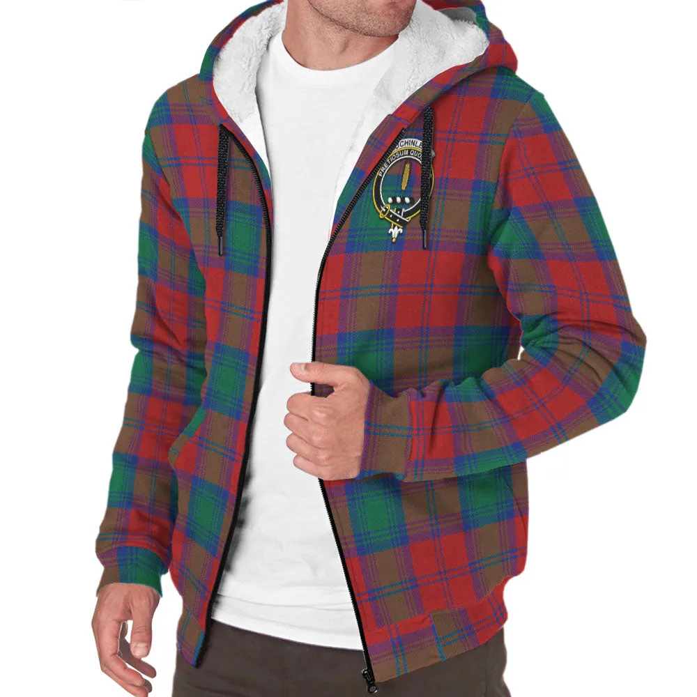 Auchinleck (Affleck) Tartan Sherpa Hoodie with Family Crest