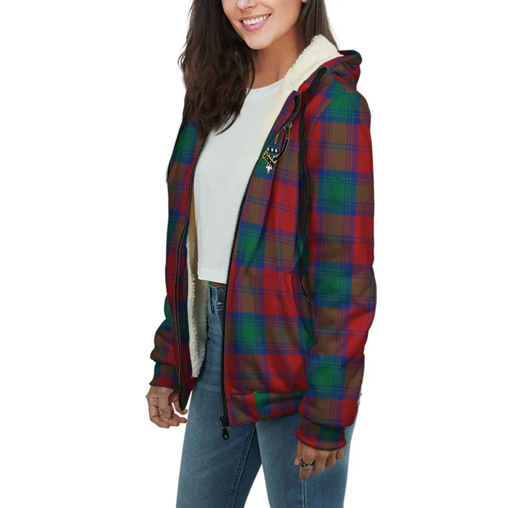 Auchinleck (Affleck) Tartan Sherpa Hoodie with Family Crest